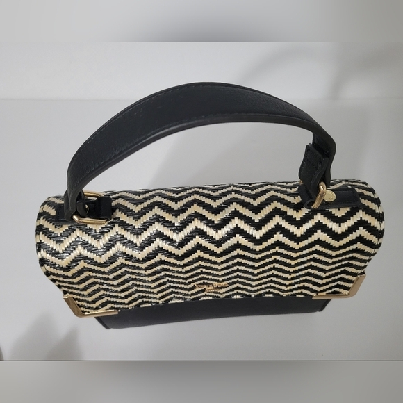 DUNE London Chevron Herringbone Fold over Top Handle Little Y2K Style Hand Bag - Picture 5 of 13